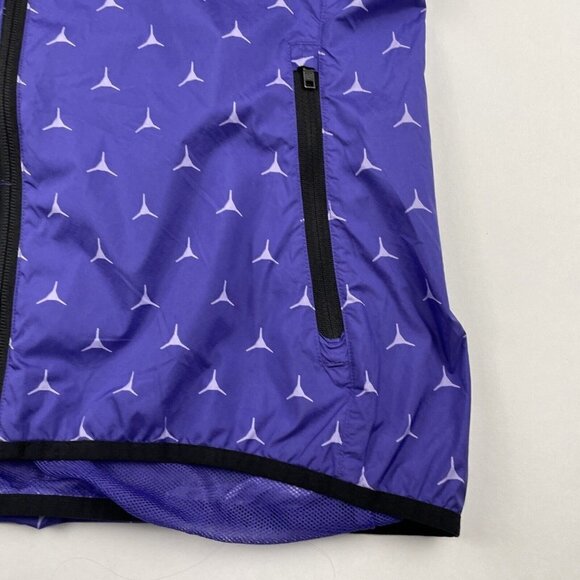 Reebok Hooded Windbreaker Jacket Women’s S Logo Allover Print Full Zip Vent Back - Picture 12 of 16